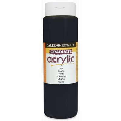 Peinture Acrylique Noire Daler-Rowney 500ml - Fournitures d'Art Peinture Acrylique Noire Daler-Rowney 500ml - Fournitures d'Art