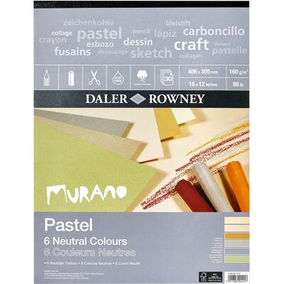 Daler-Rowney Murano Pastel Paper Pad - Neutral Colours - 16x12 - Pastel Paper Daler-Rowney Murano Pastel Paper Pad - Neutral Colours - 16x12 - Pastel Paper