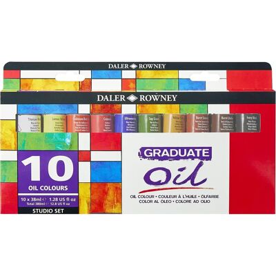 Conjunto de Tintas a Óleo Daler-Rowney Graduate - 10 Peças - 38ml Conjunto de Tintas a Óleo Daler-Rowney Graduate - 10 Peças - 38ml