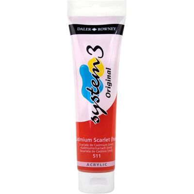 Peinture acrylique System 3 de Daler-Rowney - Cramoisi Cadmium Peinture acrylique System 3 de Daler-Rowney - Cramoisi Cadmium