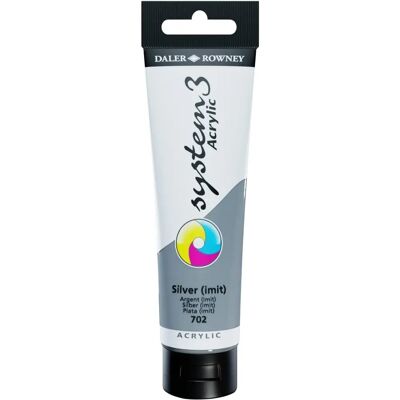 Peinture acrylique Silver System 3 Daler-Rowney - 150ml - Publicité Peinture acrylique Silver System 3 Daler-Rowney - 150ml - Publicité