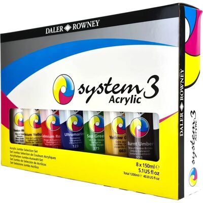 Ensemble de Peinture Acrylique System 3 - 8 x 150ml - Publicité Ensemble de Peinture Acrylique System 3 - 8 x 150ml - Publicité