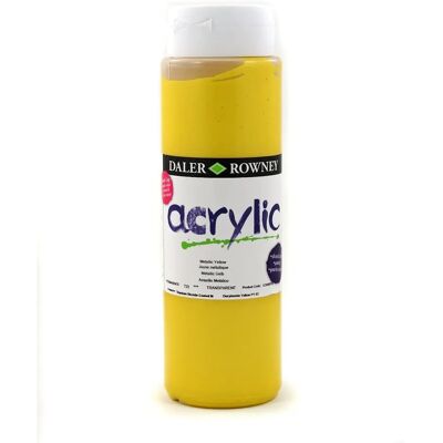 Colori Acrilici Metallizzati Daler-Rowney - 500ml - Colore, Metallizzato, Acrilico, Giallo, Marca Colori Acrilici Metallizzati Daler-Rowney - 500ml - Colore, Metallizzato, Acrilico, Giallo, Marca