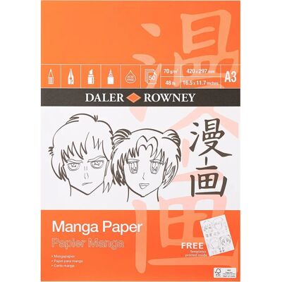 Daler-Rowney Manga Pads - 70gsm - 50 Sheets Daler-Rowney Manga Pads - 70gsm - 50 Sheets