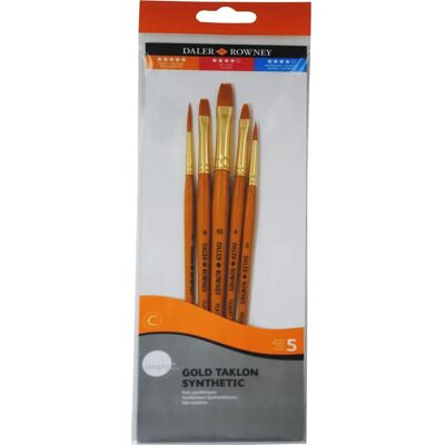Sada syntetických štětců s krátkou rukojetí Daler Rowney Simply - 5 kusů Sada syntetických štětců s krátkou rukojetí Daler Rowney Simply - 5 kusů