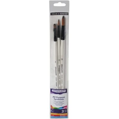 Daler-Rowney Graduate All Purpose Synthetic Long Handle Brush Set - Paintbrush Set Daler-Rowney Graduate All Purpose Synthetic Long Handle Brush Set - Paintbrush Set