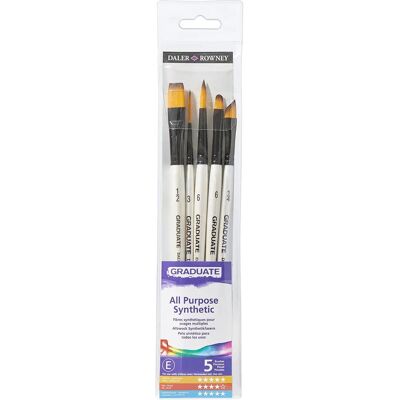 Daler-Rowney Graduate - 5 Brush Synthetic Watercolour Set Daler-Rowney Graduate - 5 Brush Synthetic Watercolour Set
