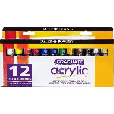 Daler-Rowney Graduate Acrylfarben-Set - 12 Farben, 22ml Daler-Rowney Graduate Acrylfarben-Set - 12 Farben, 22ml