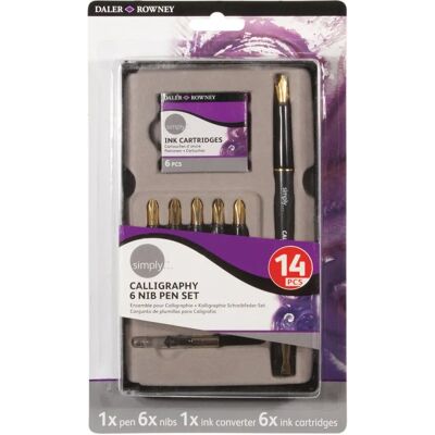 Juego de Caligrafía DALER ROWNEY - 14 Piezas para Estudiantes y Uso Personal Juego de Caligrafía DALER ROWNEY - 14 Piezas para Estudiantes y Uso Personal