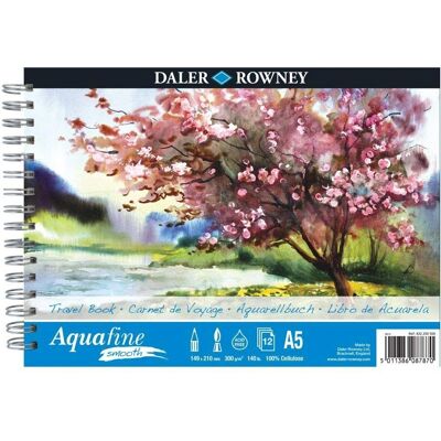 Libro da Viaggio Aquafine Daler-Rowney - A5, 12 Fogli, Superficie Liscia Libro da Viaggio Aquafine Daler-Rowney - A5, 12 Fogli, Superficie Liscia