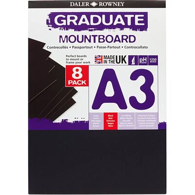 Daler-Rowney Graduate Mount Board - Black - A3 - Mount Board Daler-Rowney Graduate Mount Board - Black - A3 - Mount Board