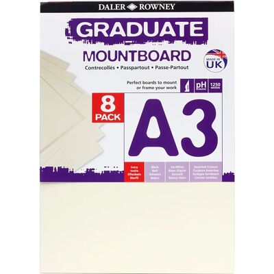 Daler-Rowney Graduate Mount Board 8pk Ivory - Mount Board Daler-Rowney Graduate Mount Board 8pk Ivory - Mount Board