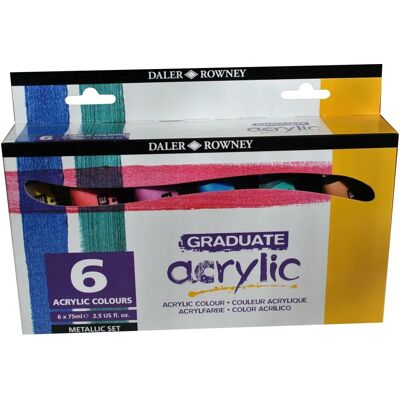 Set di colori acrilici metallici Daler-Rowney - 6 pezzi Set di colori acrilici metallici Daler-Rowney - 6 pezzi