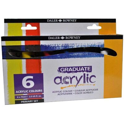 Daler Rowney Acrylfarben-Set - Primärfarben - 6 x 75ml Daler Rowney Acrylfarben-Set - Primärfarben - 6 x 75ml
