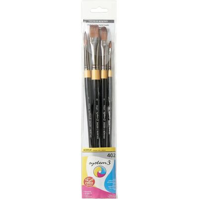 Daler-Rowney System3 Synthetic Brush Set - 4pcs Paintbrushes Daler-Rowney System3 Synthetic Brush Set - 4pcs Paintbrushes