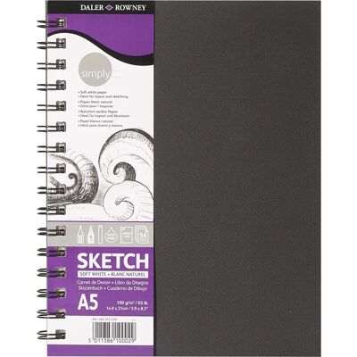 Daler-Rowney Modell 482254500 Spiral-Skizzenbuch - A5, 54 Blatt Daler-Rowney Modell 482254500 Spiral-Skizzenbuch - A5, 54 Blatt