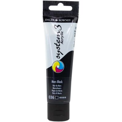 Daler-Rowney System 3 Acrylfarbe - Mars Schwarz Daler-Rowney System 3 Acrylfarbe - Mars Schwarz