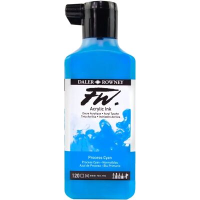 Daler-Rowney FW Inchiostro Acrilico per Artisti 180ml Ciano Processo - Inchiostro Acrilico Daler-Rowney FW Inchiostro Acrilico per Artisti 180ml Ciano Processo - Inchiostro Acrilico