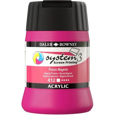 Daler-Rowney System3 Pintura Acrílica 250ml - Negro - Serigrafía Daler-Rowney System3 Pintura Acrílica 250ml - Negro - Serigrafía
