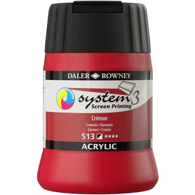 Daler-Rowney 250ml Acrylic Paint - Black, Crimson - Screen Printing Daler-Rowney 250ml Acrylic Paint - Black, Crimson - Screen Printing