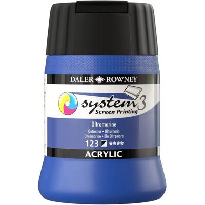 Daler-Rowney System3 Ultramarine Acrylic Paint - 250ml - Screen Printing Daler-Rowney System3 Ultramarine Acrylic Paint - 250ml - Screen Printing