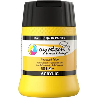 Daler-Rowney D141250681 System3 Acrylic Paint - Black - Screen Printing Daler-Rowney D141250681 System3 Acrylic Paint - Black - Screen Printing