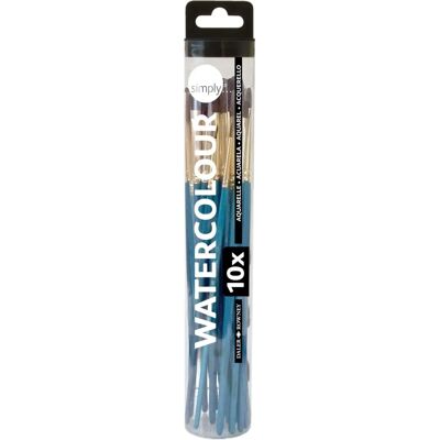 Set di Pennelli Daler Rowney per Acquerello - 10 Pezzi - Set di Pennelli per Acquerello - Daler Rowney Set di Pennelli Daler Rowney per Acquerello - 10 Pezzi - Set di Pennelli per Acquerello - Daler Rowney
