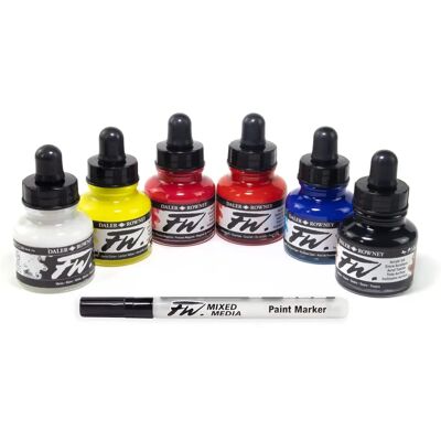 Daler-Rowney FW Tintas Acrílicas - Conjunto de Tintas Acrílicas Daler-Rowney FW Tintas Acrílicas - Conjunto de Tintas Acrílicas
