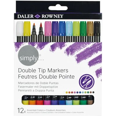 Daler-Rowney Simply Dual Tip - Pack 12 - Dual Tip - Marker Daler-Rowney Simply Dual Tip - Pack 12 - Dual Tip - Marker