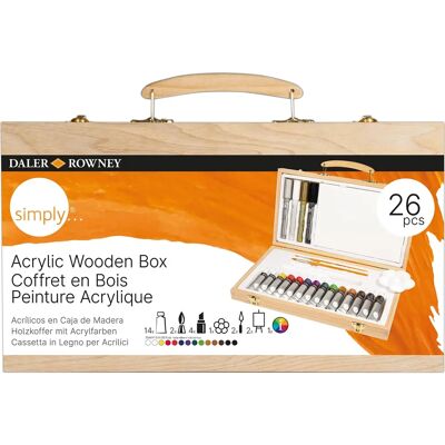 Daler-Rowney Simply Acrylic Set - 26 pieces - Art Supplies Daler-Rowney Simply Acrylic Set - 26 pieces - Art Supplies
