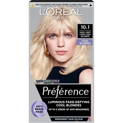 L'Oreal Paris Preference Permanent Hair Colour - Very Light Ash Blonde L'Oreal Paris Preference Permanent Hair Colour - Very Light Ash Blonde