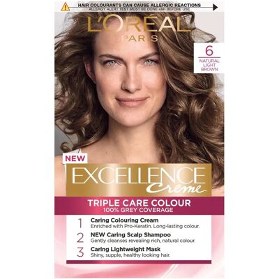 L’Oréal Paris - Excellence Permanent Hair Colour 6 Natural Light Brown - Hair Color L’Oréal Paris - Excellence Permanent Hair Colour 6 Natural Light Brown - Hair Color