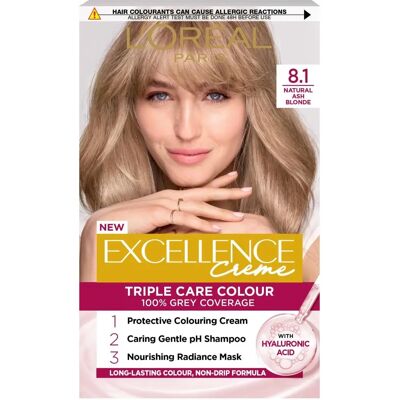L'Oreal Paris Excellence Creme Permanent Hair Dye - Natural Ash Blonde L'Oreal Paris Excellence Creme Permanent Hair Dye - Natural Ash Blonde