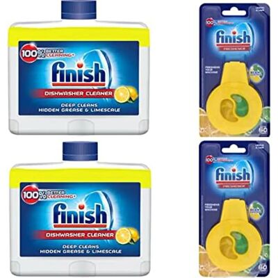 Finish Lemon Dishwasher Cleaner - Dishwasher Cleaner & Freshener - 60 Washes Finish Lemon Dishwasher Cleaner - Dishwasher Cleaner & Freshener - 60 Washes