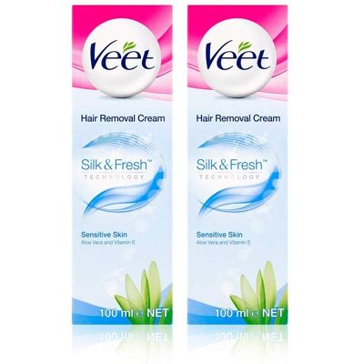 Veet Sensitive Skin Hair Removal Cream - 100 ml - 2 Veet Sensitive Skin Hair Removal Cream - 100 ml - 2