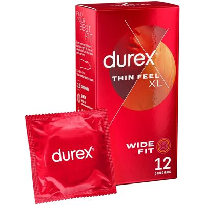 Durex XL Wide Fit Thin Feel Condoms - 12/24/36 Pack Durex XL Wide Fit Thin Feel Condoms - 12/24/36 Pack