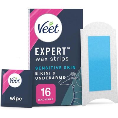 Veet Expert Cold Wax Streifen Bikini Sensitiv - Haarentfernung Wachs Streifen Veet Expert Cold Wax Streifen Bikini Sensitiv - Haarentfernung Wachs Streifen