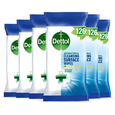 Dettol Antibacterial Wipes - Surface Disinfectant - 126 pcs Dettol Antibacterial Wipes - Surface Disinfectant - 126 pcs