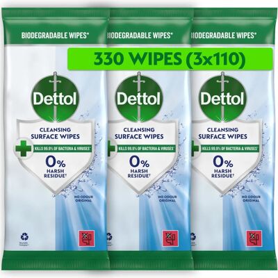 Dettol - Large Antibacterial Wipes - 330 Wipes - Wipes Dettol - Large Antibacterial Wipes - 330 Wipes - Wipes