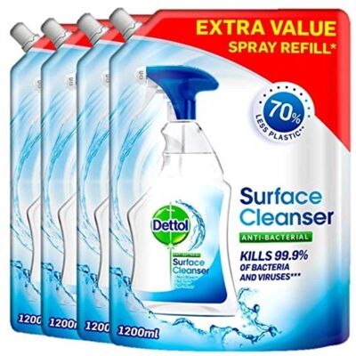 Dettol - Refill Antibacterial Surface Cleaner Pack of 4 x 1.2L Dettol - Refill Antibacterial Surface Cleaner Pack of 4 x 1.2L