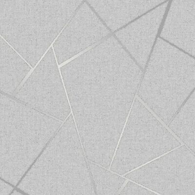 Fine Decor Grey/Silver Geometric Wallpaper - Wallpaper Fine Decor Grey/Silver Geometric Wallpaper - Wallpaper