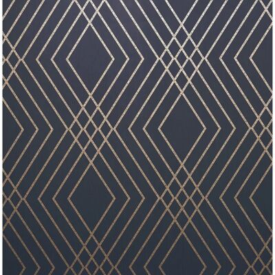 Carta da parati Shard Trellis di Fine Decor Blu Navy Oro - Rivestimento Carta da parati Shard Trellis di Fine Decor Blu Navy Oro - Rivestimento