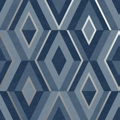 Fine Decor Diamant Splitter Tapete - Metallisch Blau/Silber Fine Decor Diamant Splitter Tapete - Metallisch Blau/Silber