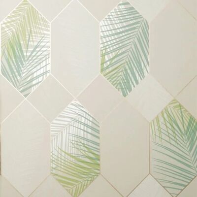 Fine Decor Miami Tropical Geo Natural Green Wallpaper - Wallpaper Fine Decor Miami Tropical Geo Natural Green Wallpaper - Wallpaper