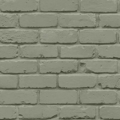 Papier Peint Brique Peinte Sage - Papier Peint - Publicité Papier Peint Brique Peinte Sage - Papier Peint - Publicité