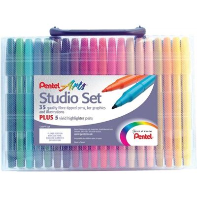 Pentel S360PP/35A Studio Set - Fibre Pens, Highlighters Pentel S360PP/35A Studio Set - Fibre Pens, Highlighters