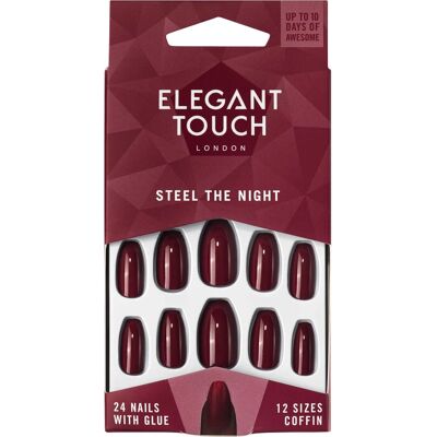 Elegant Touch - Steel The Night - Coffin, Pearl finish, 24 - nails Elegant Touch - Steel The Night - Coffin, Pearl finish, 24 - nails