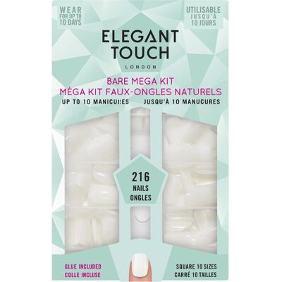 Elegant Touch - Square Bare Bumper Kit - False nails kit Elegant Touch - Square Bare Bumper Kit - False nails kit