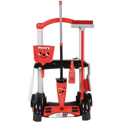 Casdon Henry Cleaning Trolley - Toy Cleaning Cart for Kids 3+ Casdon Henry Cleaning Trolley - Toy Cleaning Cart for Kids 3+