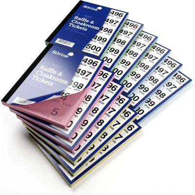 Silvine CRT500 - Security & Raffle Tickets - 1-500 - 12 Pack Silvine CRT500 - Security & Raffle Tickets - 1-500 - 12 Pack